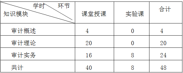 《审计学》课程教学大纲